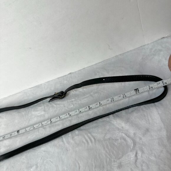 Vera Pelle Italian Black Leather Small Crossbody Purse Adjustable Strap Zipper - Picture 11 of 16